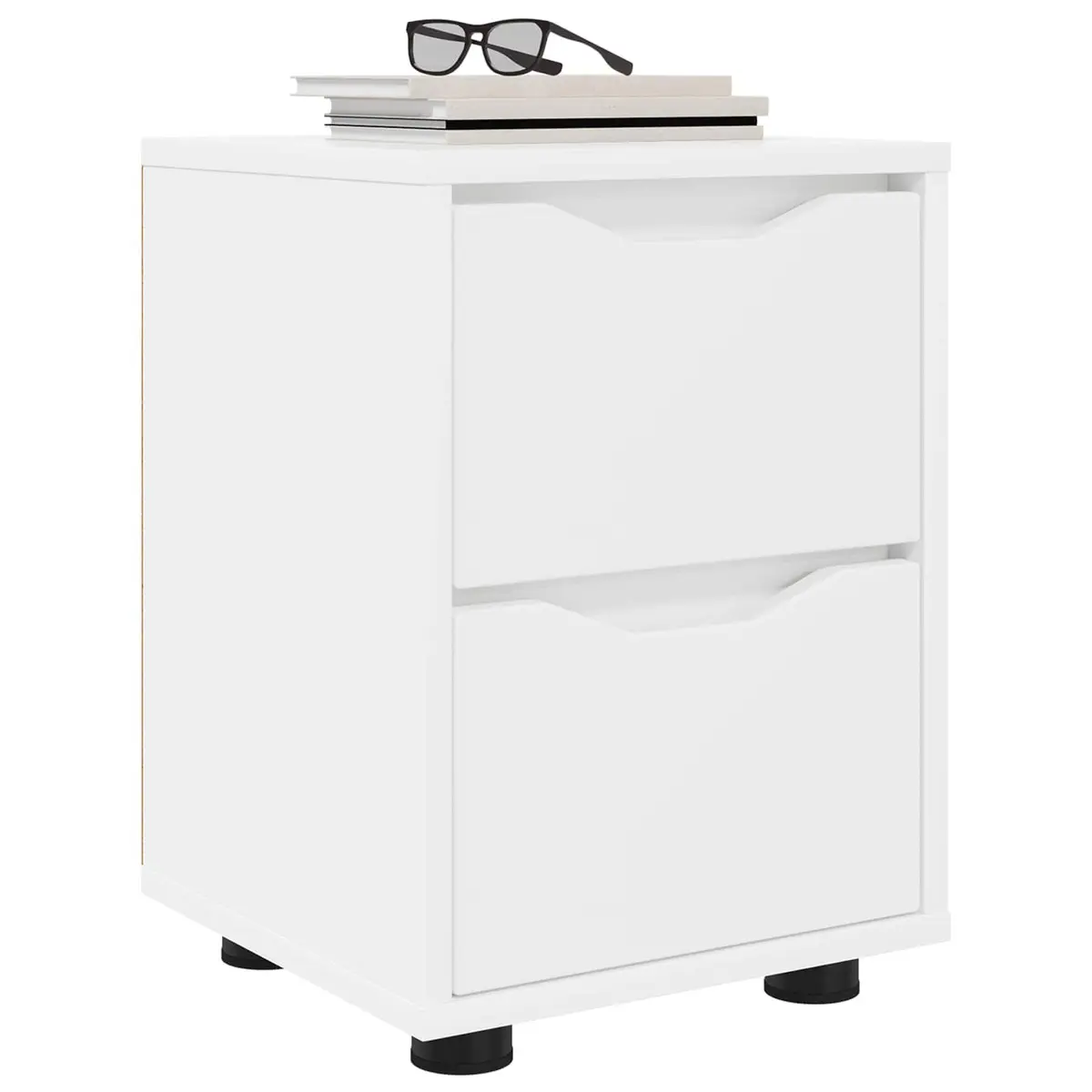 Bedside Table White 30.5W x 30D x 43H cm Engineered Wood Storage Drawer