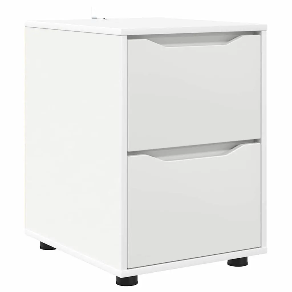 Storage Cabinet White 40 x 48 x 57 cm Engineered Wood Drawer Organiser Bedroom
