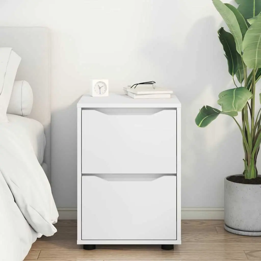 Storage Cabinet White 40 x 48 x 57 cm Engineered Wood Drawer Organiser Bedroom