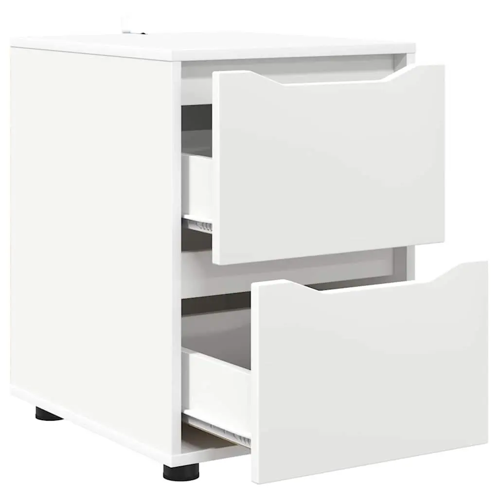 Storage Cabinet White 40 x 48 x 57 cm Engineered Wood Drawer Organiser Bedroom