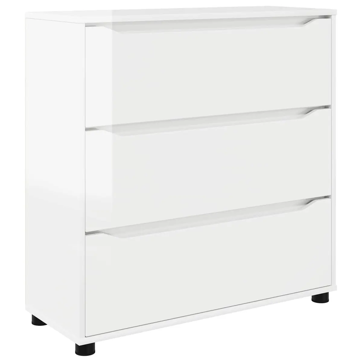 Storage Cabinet High Gloss White Engineered Wood Bedroom Living Room Organiser