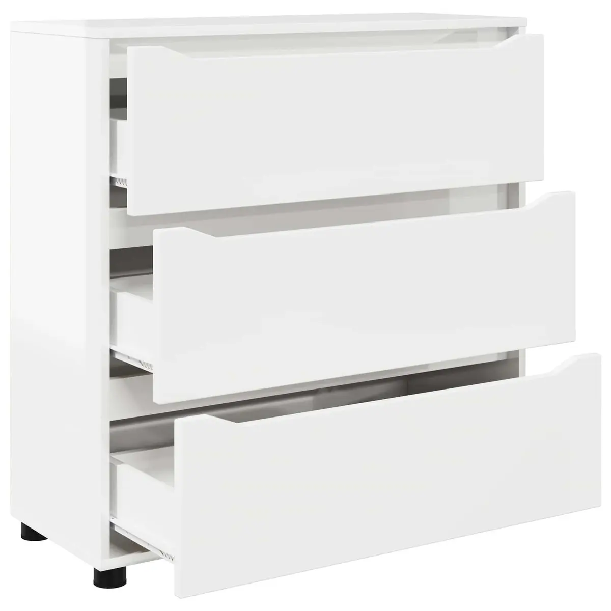Storage Cabinet High Gloss White Engineered Wood Bedroom Living Room Organiser
