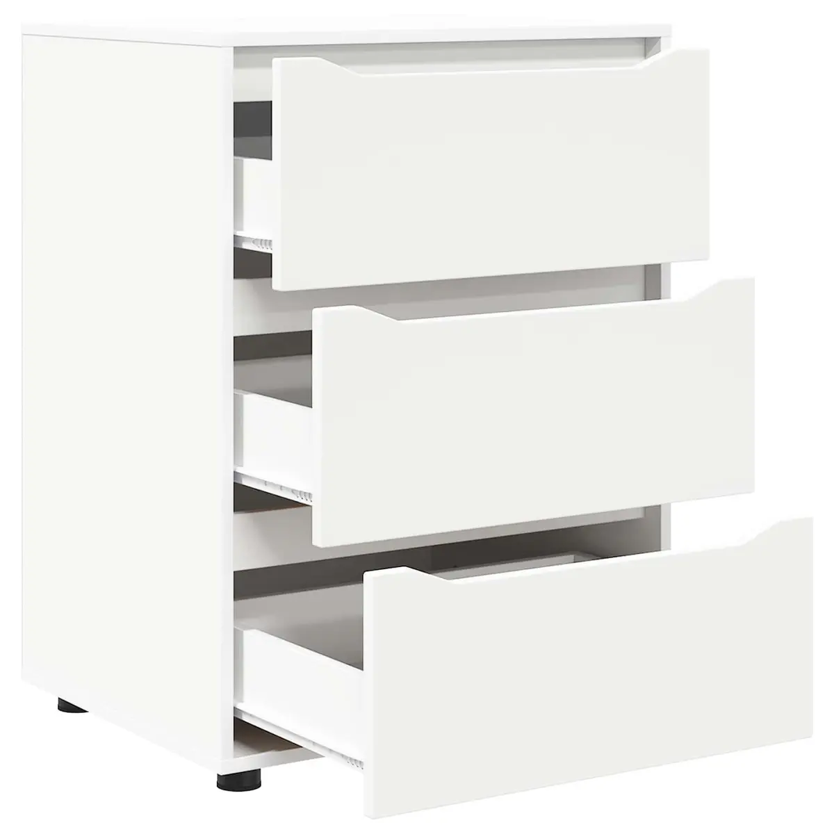 Storage Cabinet White 60x48x81cm Engineered Wood Multiple Drawers Ball-Bearing Slides