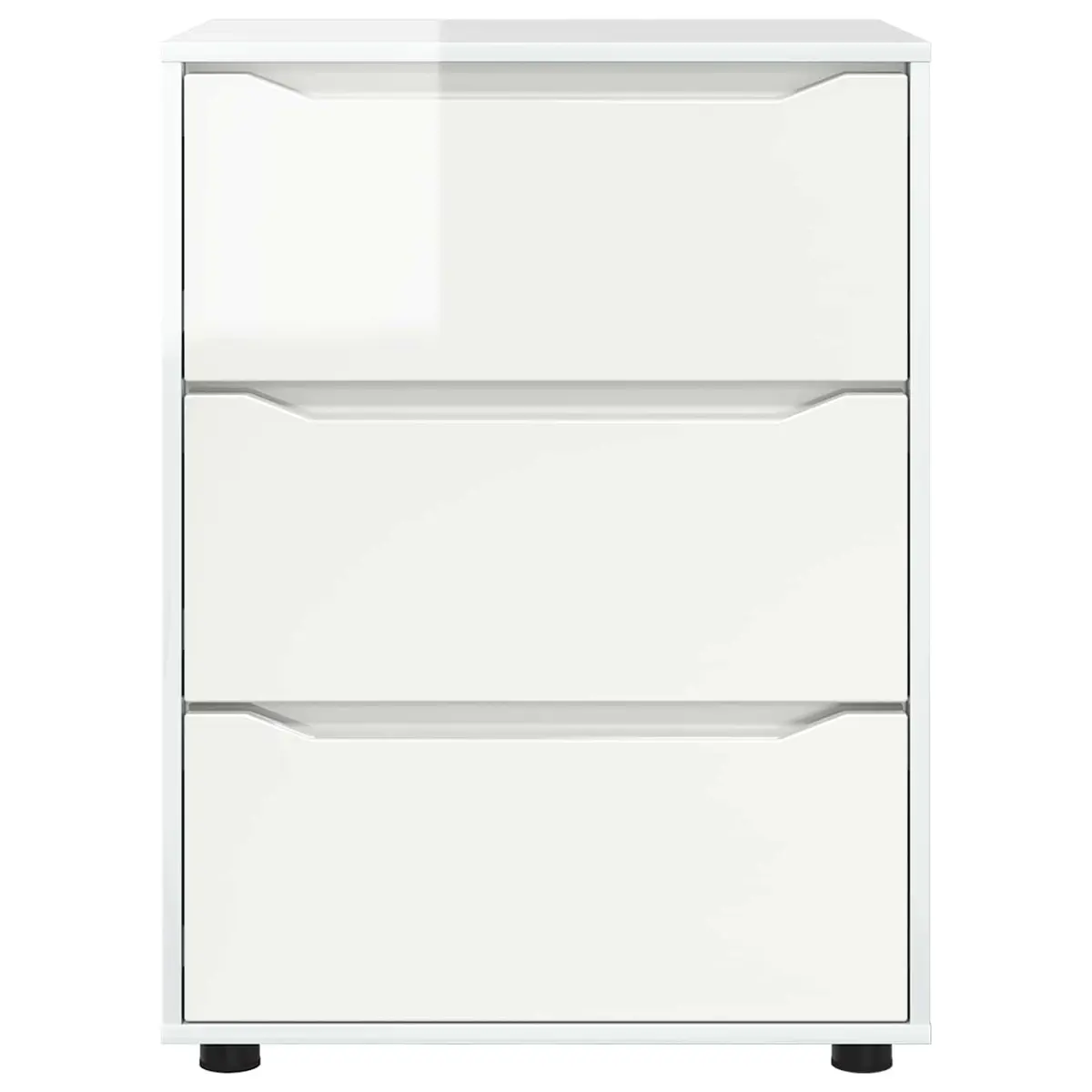 Storage Cabinet High Gloss White Multiple Drawers Smooth Operation
