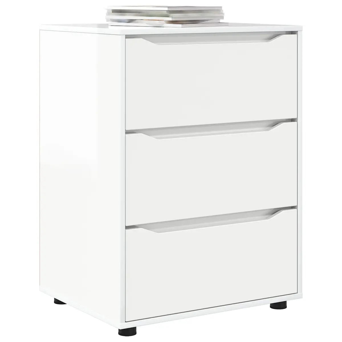 Storage Cabinet High Gloss White Multiple Drawers Smooth Operation