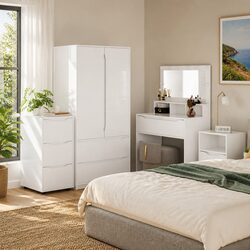 Compact High Gloss White Storage Cabinet