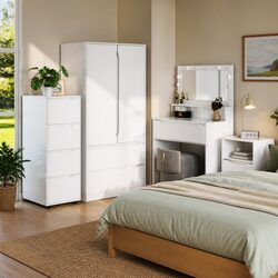 Storage Cabinet High Gloss White Engineered Wood Bedroom Living Room Organiser
