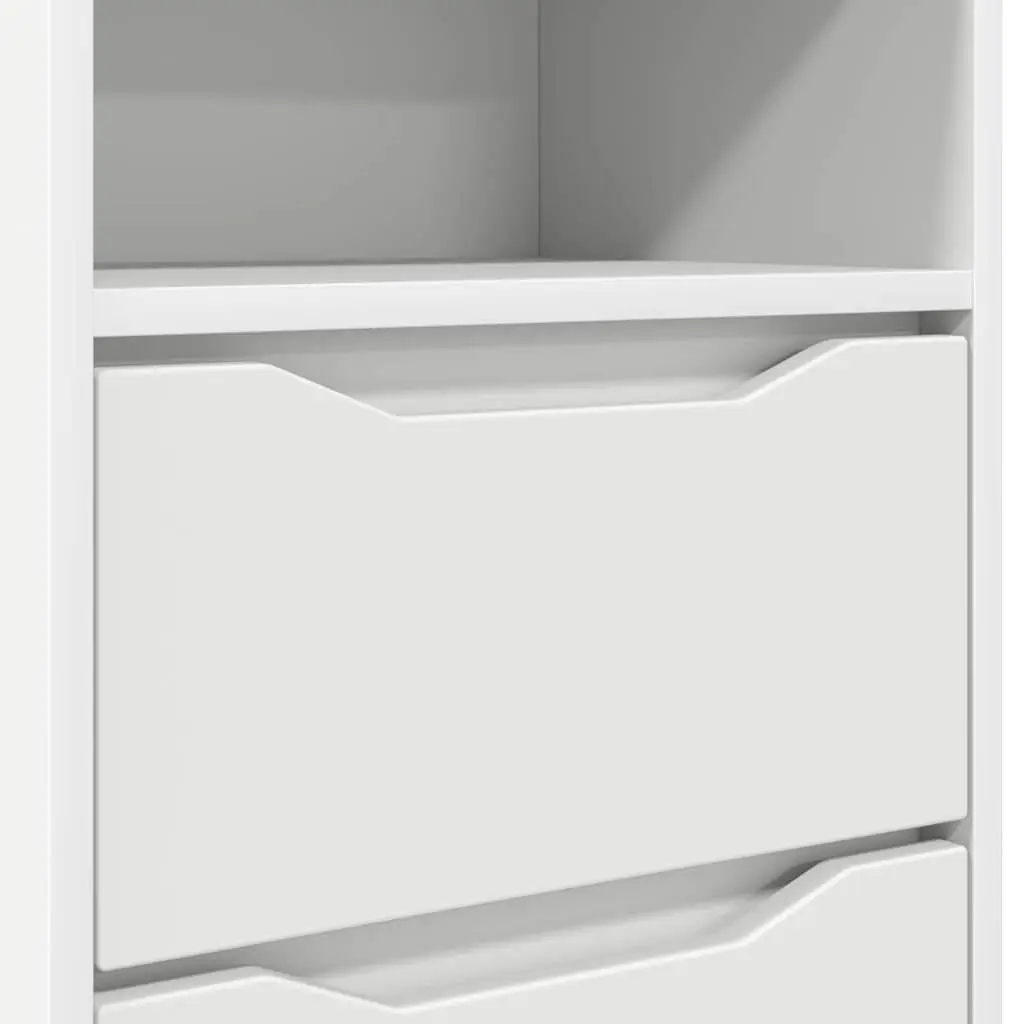 Bedside Table White 40 x 30 x 46 cm Storage Nightstand Engineered Wood 2 pcs