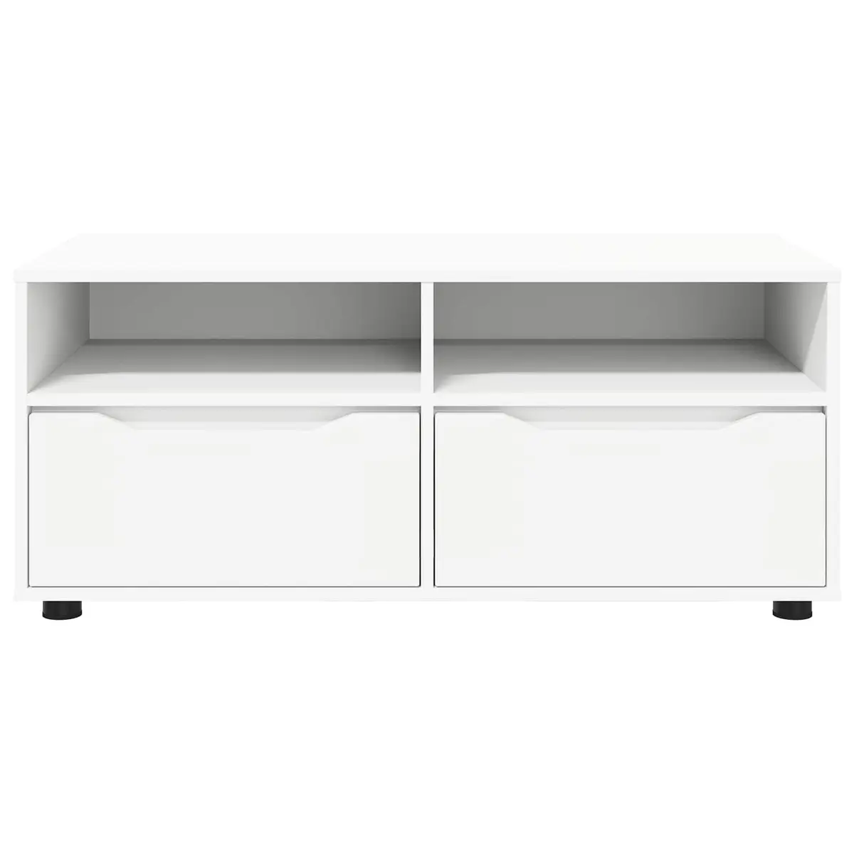 TV Cabinet White Modern Storage Unit with Drawer and Shelves