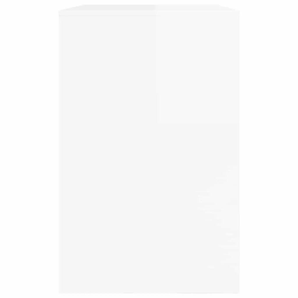 Engineered Wood Desk High Gloss White 100cm Rectangular with Integrated Drawer