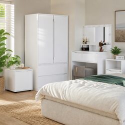 Bathroom Storage Cabinet High Gloss White Minimalist Modern Bedroom Organiser