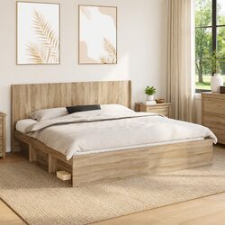 Brown Vertical Slat Headboard, Easy to Clean and Stable