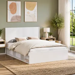 Concise Vertical Slat Headboard with Solid Build