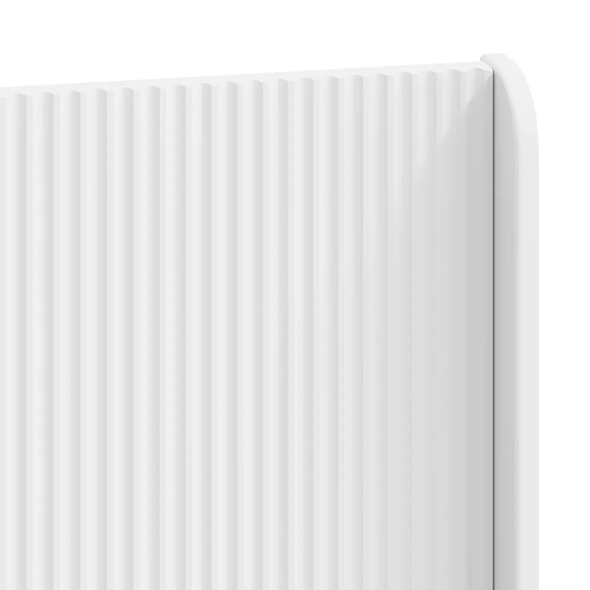 White Engineered Wood Headboard Vertical Slat Design Bedroom Furniture Bed Mount