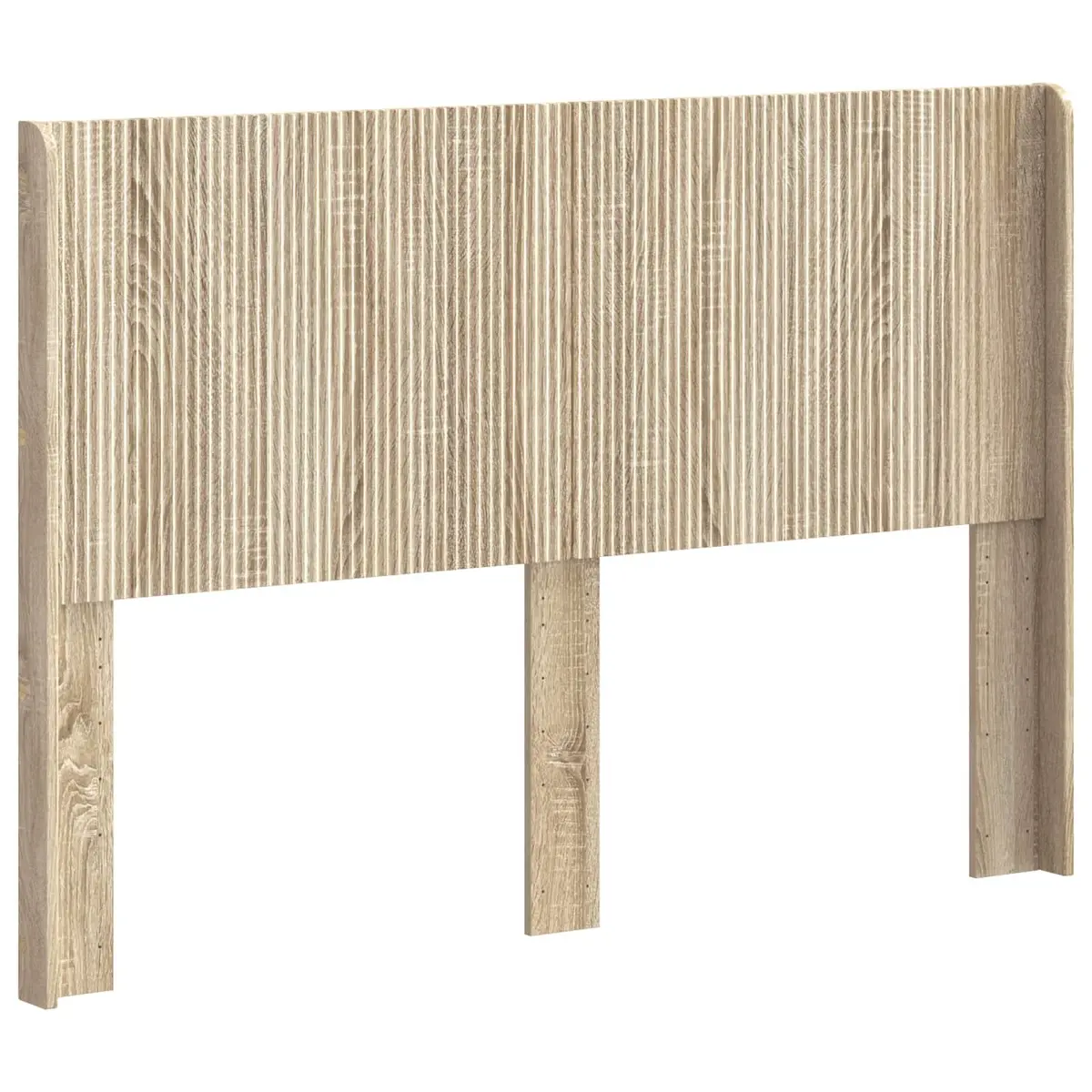 Headboard Engineered Wood Vertical Slat Design Bedroom Furniture Brown