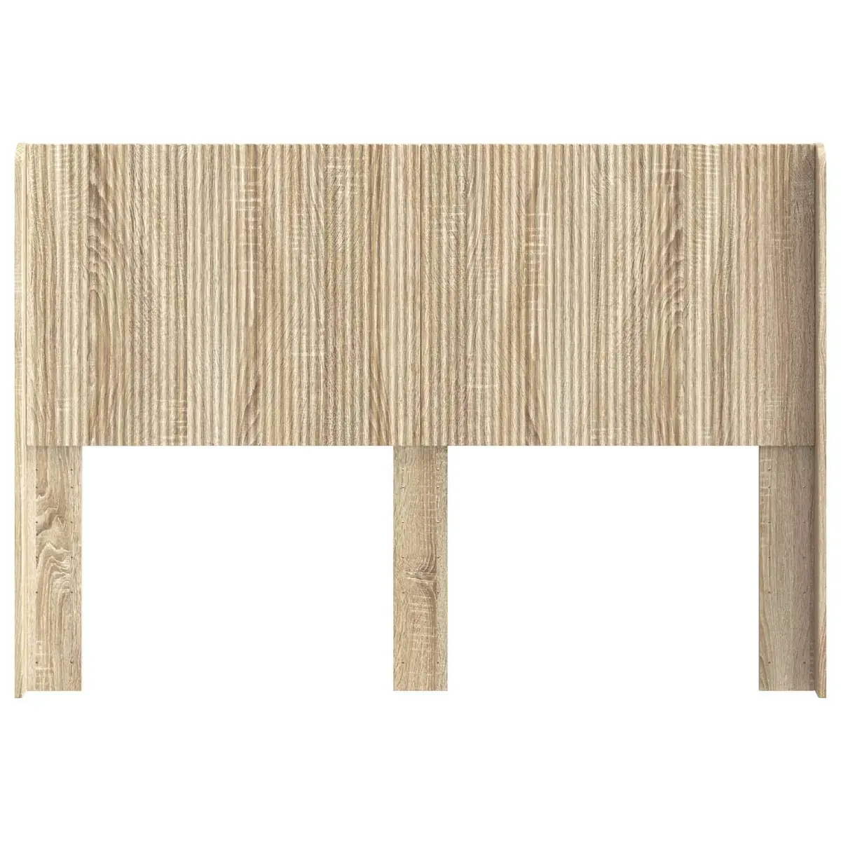 Headboard Engineered Wood Vertical Slat Design Bedroom Furniture Brown