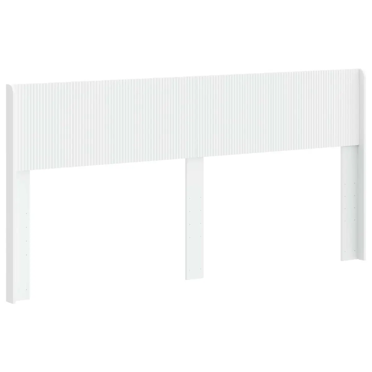 White Headboard Vertical Slat Design Engineered Wood Bedroom Furniture Mount