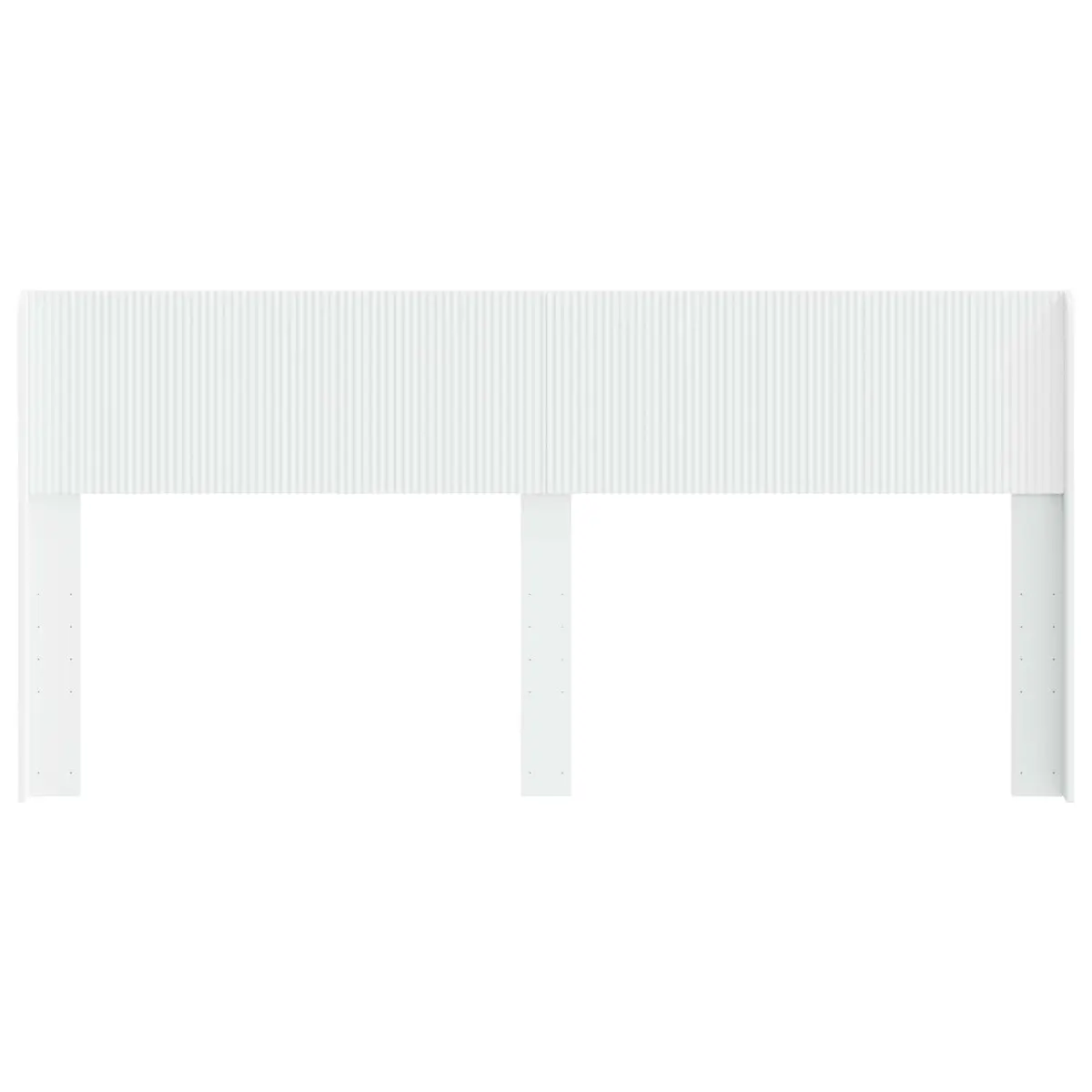 White Headboard Vertical Slat Design Engineered Wood Bedroom Furniture Mount