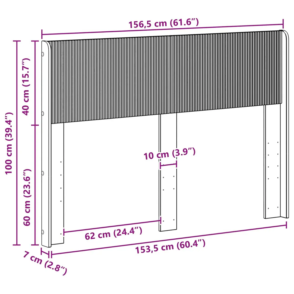 Headboard Brown Sonoma Oak Engineered Wood Vertical Slat Design Bedroom