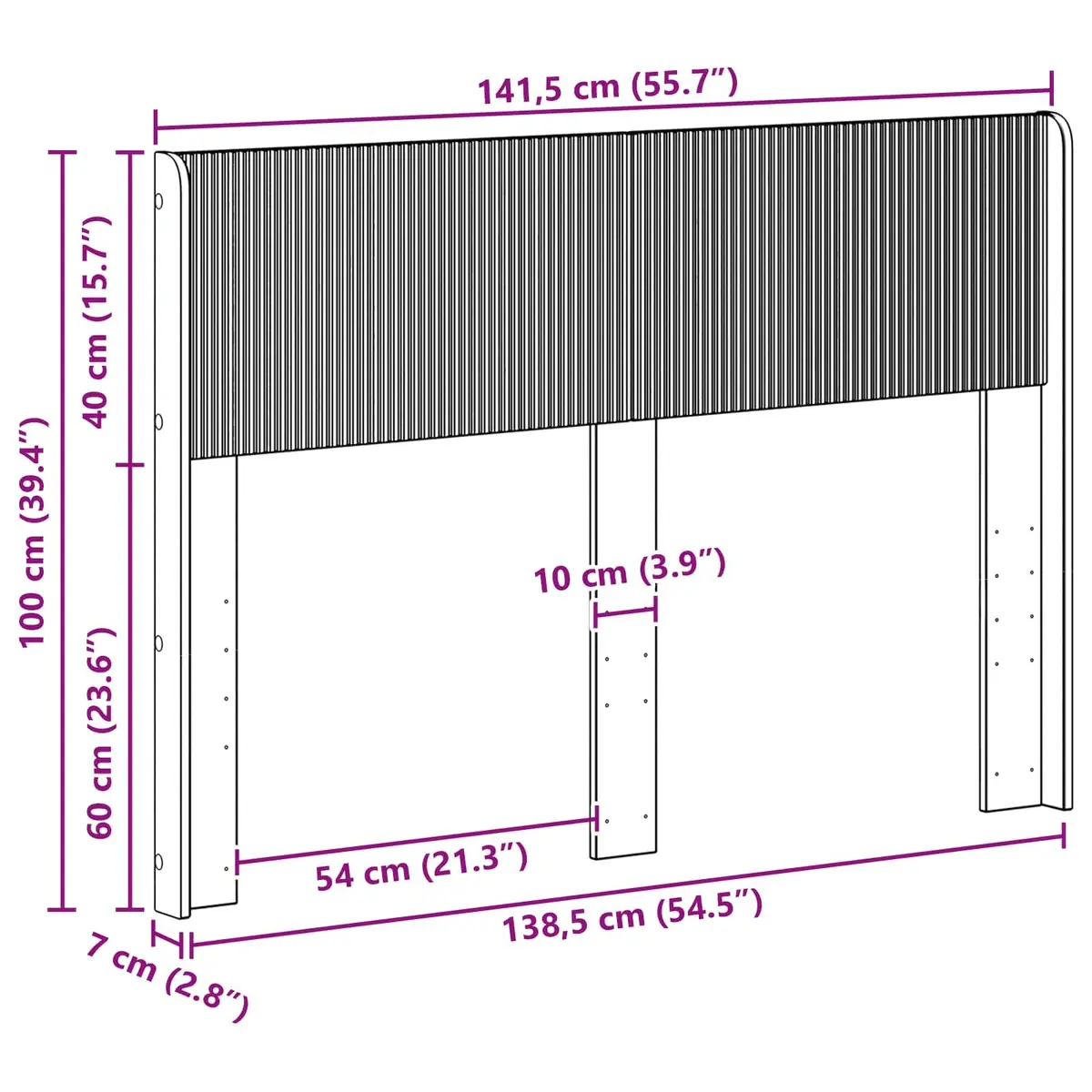 Headboard Sonoma Oak Brown Engineered Wood Vertical Slat Design Bedroom