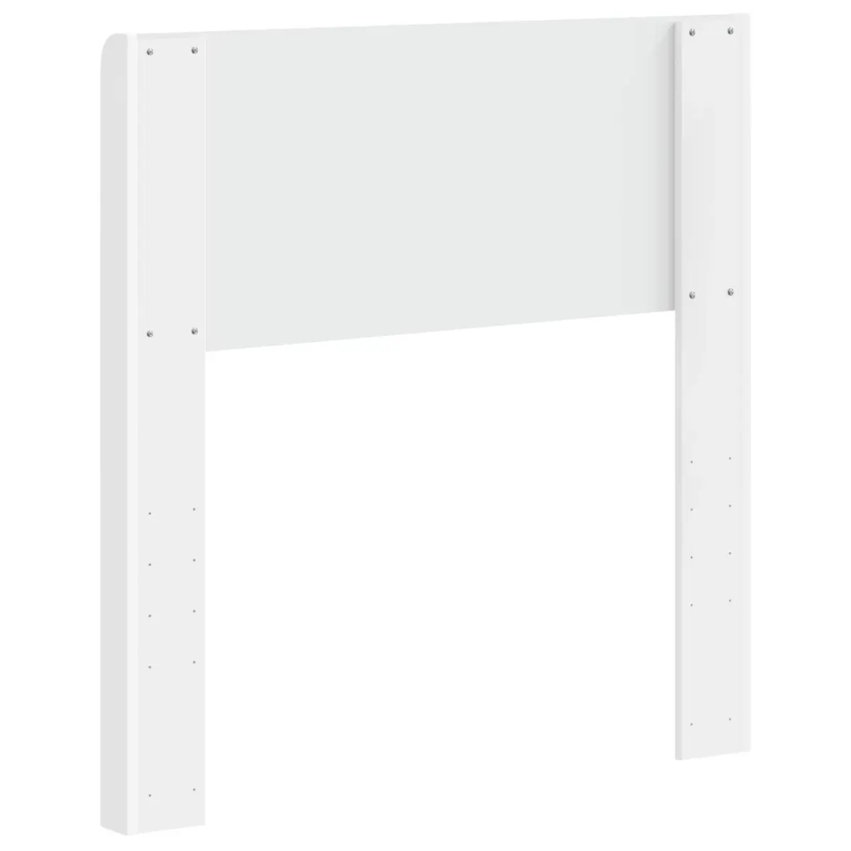 White Headboard Vertical Slat Design Engineered Wood Bedroom Furniture Modern