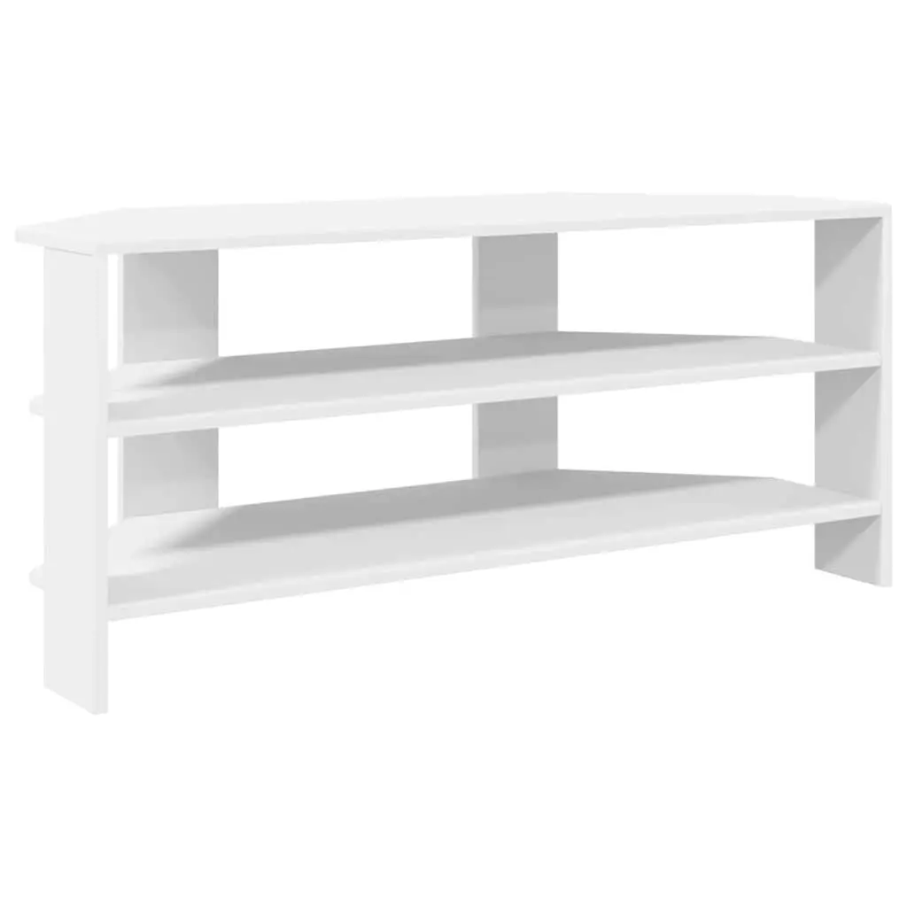 Corner TV Cabinet White Modern Living Room Storage Furniture Engineered Wood