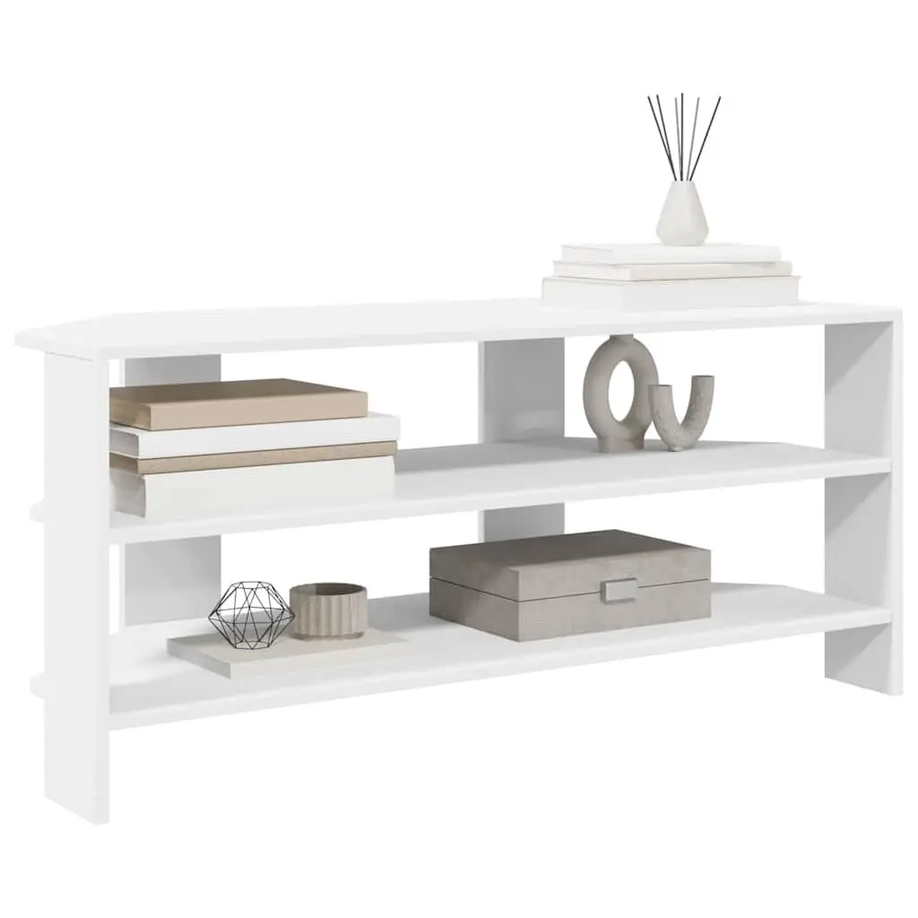 Corner TV Cabinet White Modern Living Room Storage Furniture Engineered Wood