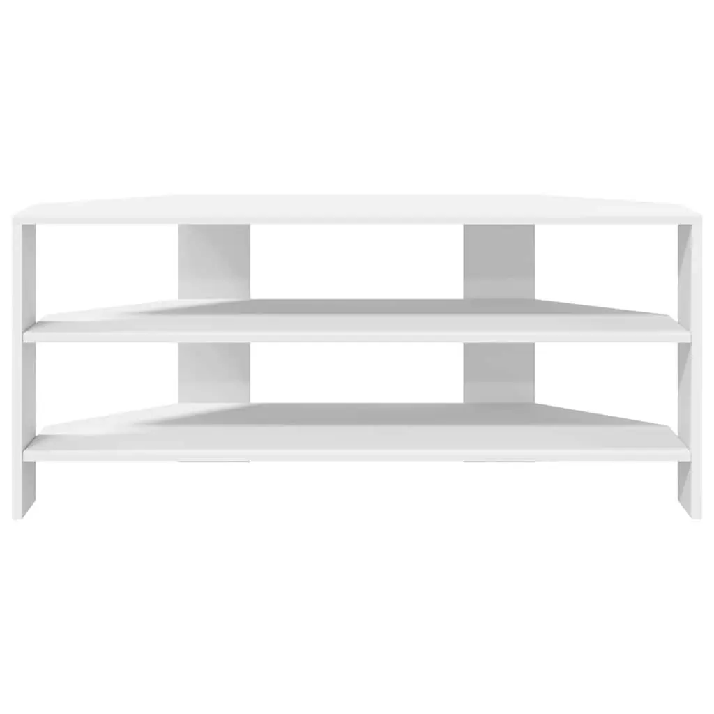 Corner TV Cabinet White Modern Living Room Storage Furniture Engineered Wood