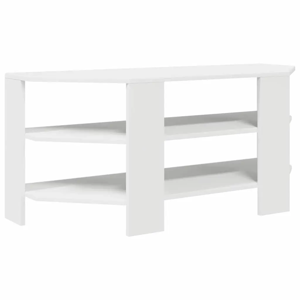 Corner TV Cabinet White Modern Living Room Storage Furniture Engineered Wood