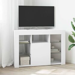 Compact White Corner LED TV Cabinet 100x40x68cm
