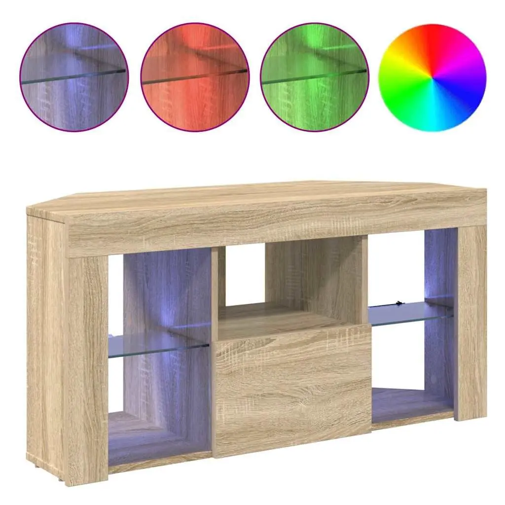 Grey Corner LED TV Cabinet with Smart Storage Solutions