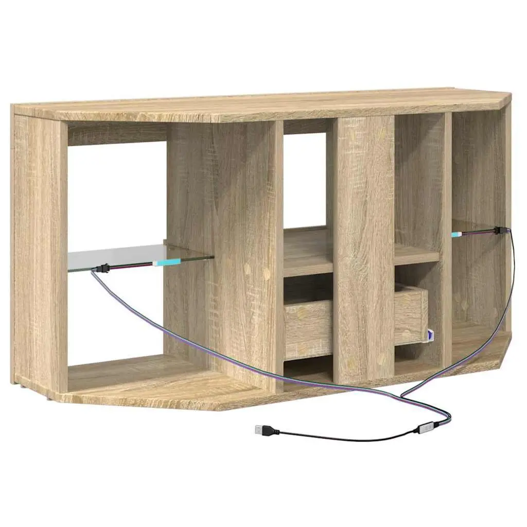 Grey Corner LED TV Cabinet with Smart Storage Solutions