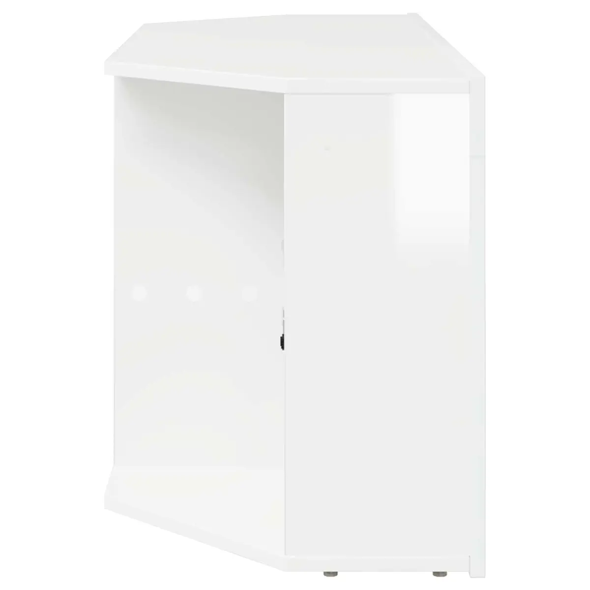 Corner LED TV Cabinet High Gloss White Modern Living Room Media Storage Unit