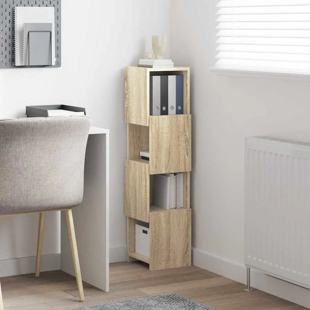 Corner Storage Cabinet Brown Sonoma Oak Modern Furniture Living Room Shelving