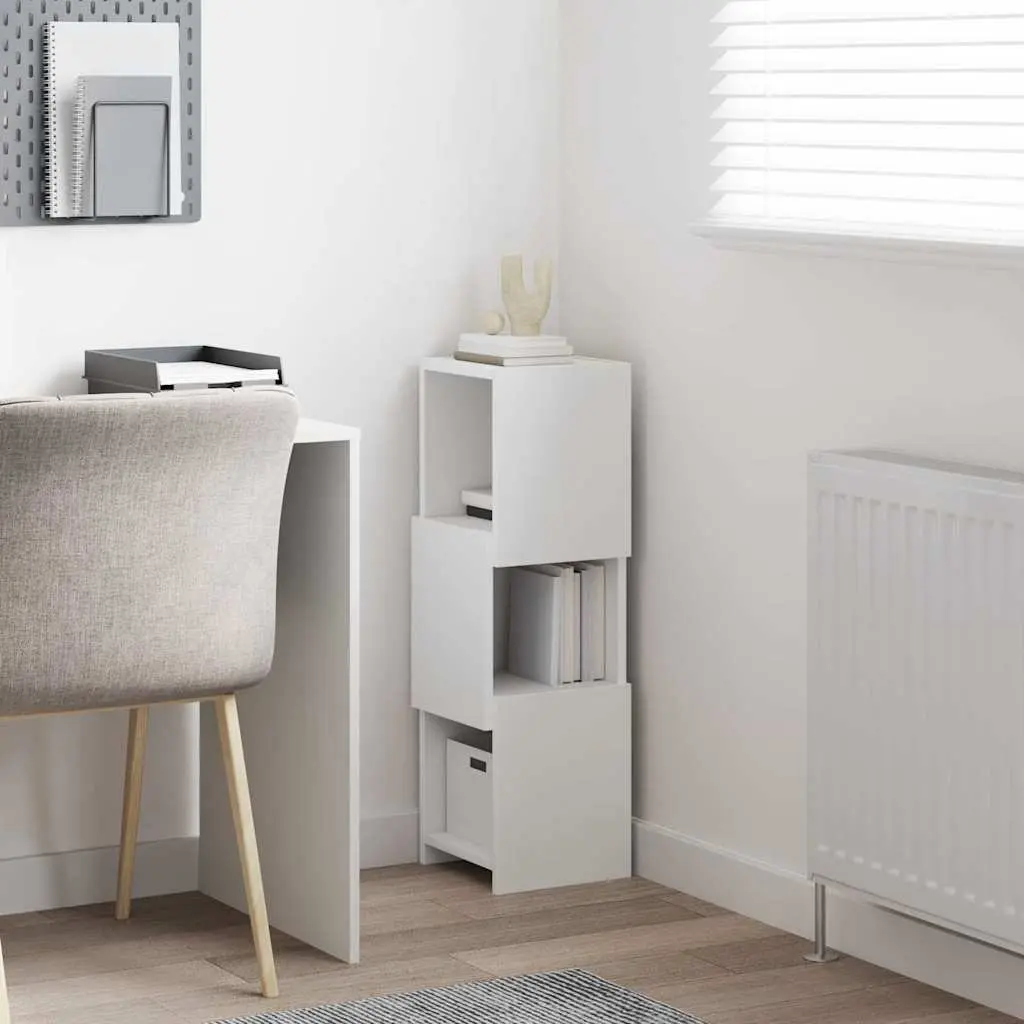 Corner Storage Cabinet Matte 25.5x25x80cm Modern Living Room Organizer Shelf Unit