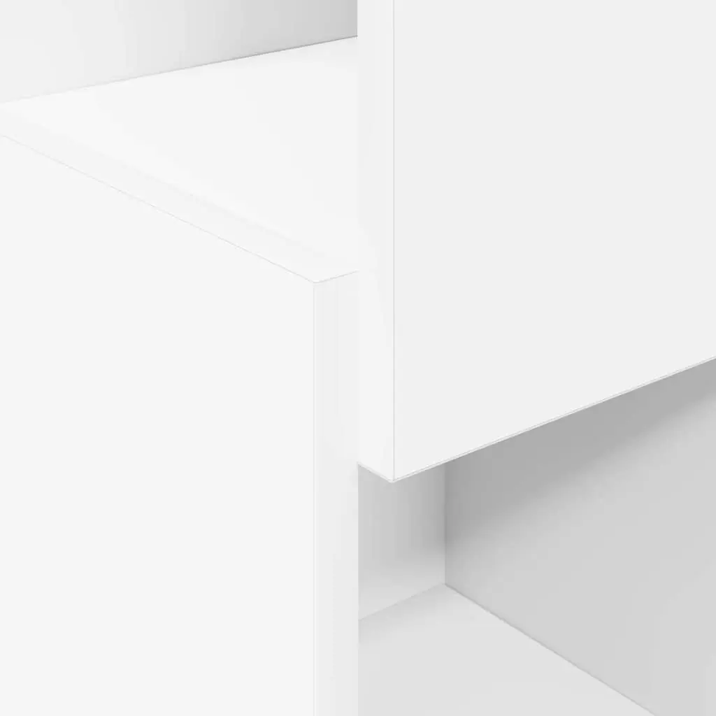 Corner Storage Cabinet Matte 25.5x25x80cm Modern Living Room Organizer Shelf Unit