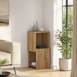 Compact Corner Cabinet 30.5x30x65cm Brown Modern Design