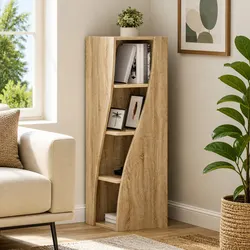 Stylish Brown Corner Cabinet for Efficient Storage