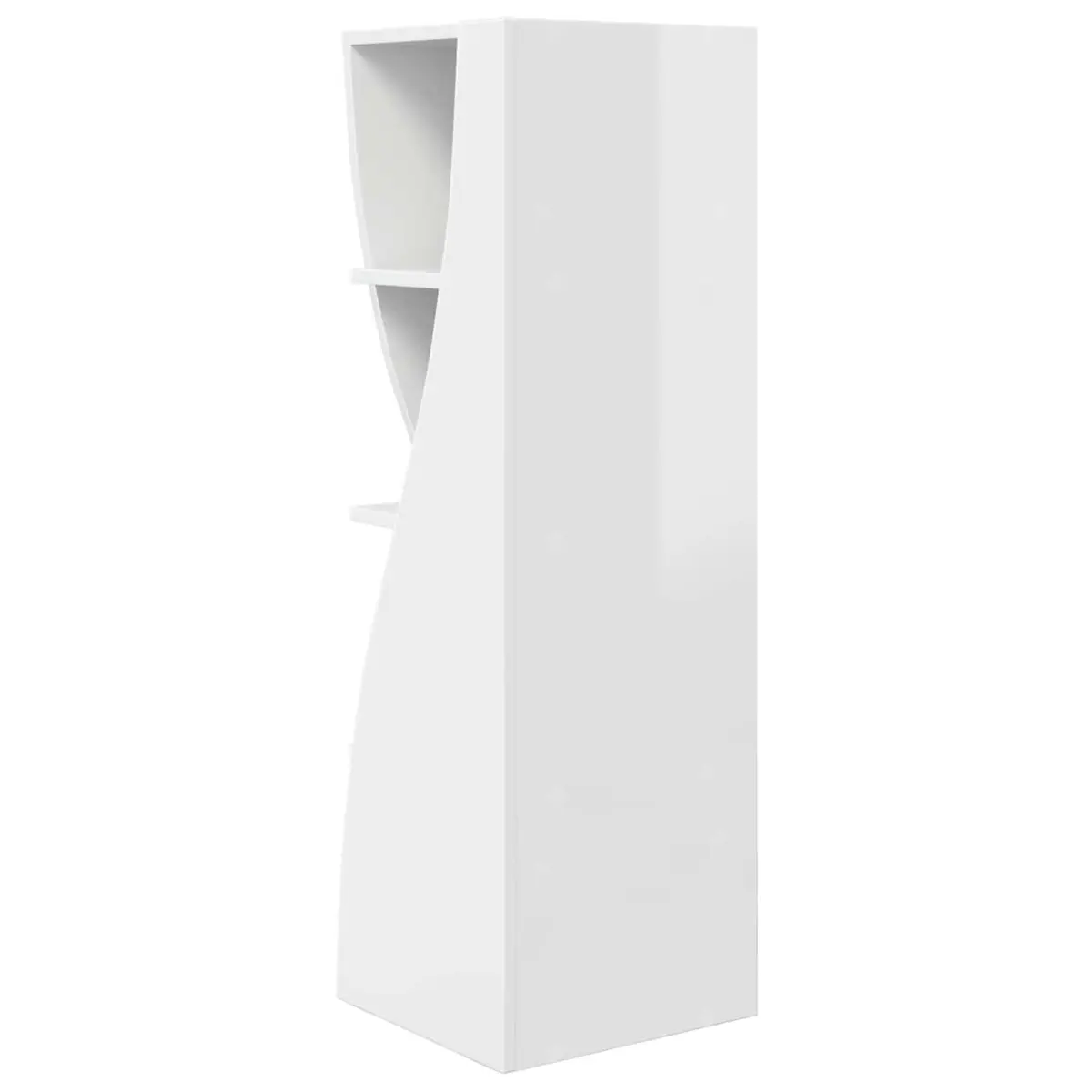 Corner Storage Cabinet High Gloss White Modern Living Room Cupboard 32x32x102cm