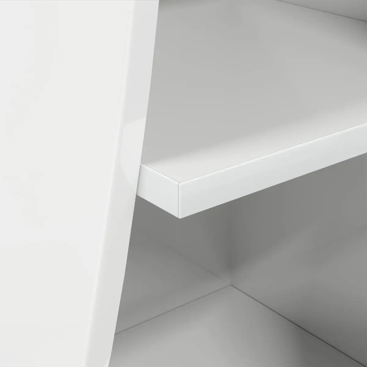Corner Storage Cabinet High Gloss White Modern Living Room Cupboard 32x32x102cm