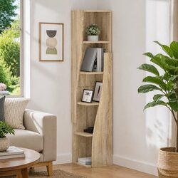 Smart and Efficient Brown Corner Storage Cabinet