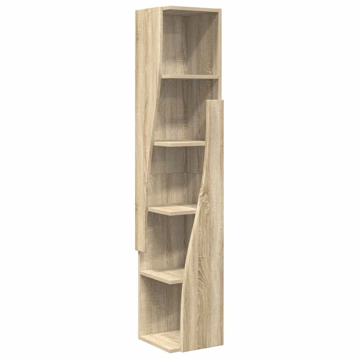 Corner Storage Cabinet Brown Engineered Wood Modern Living Room Organizer