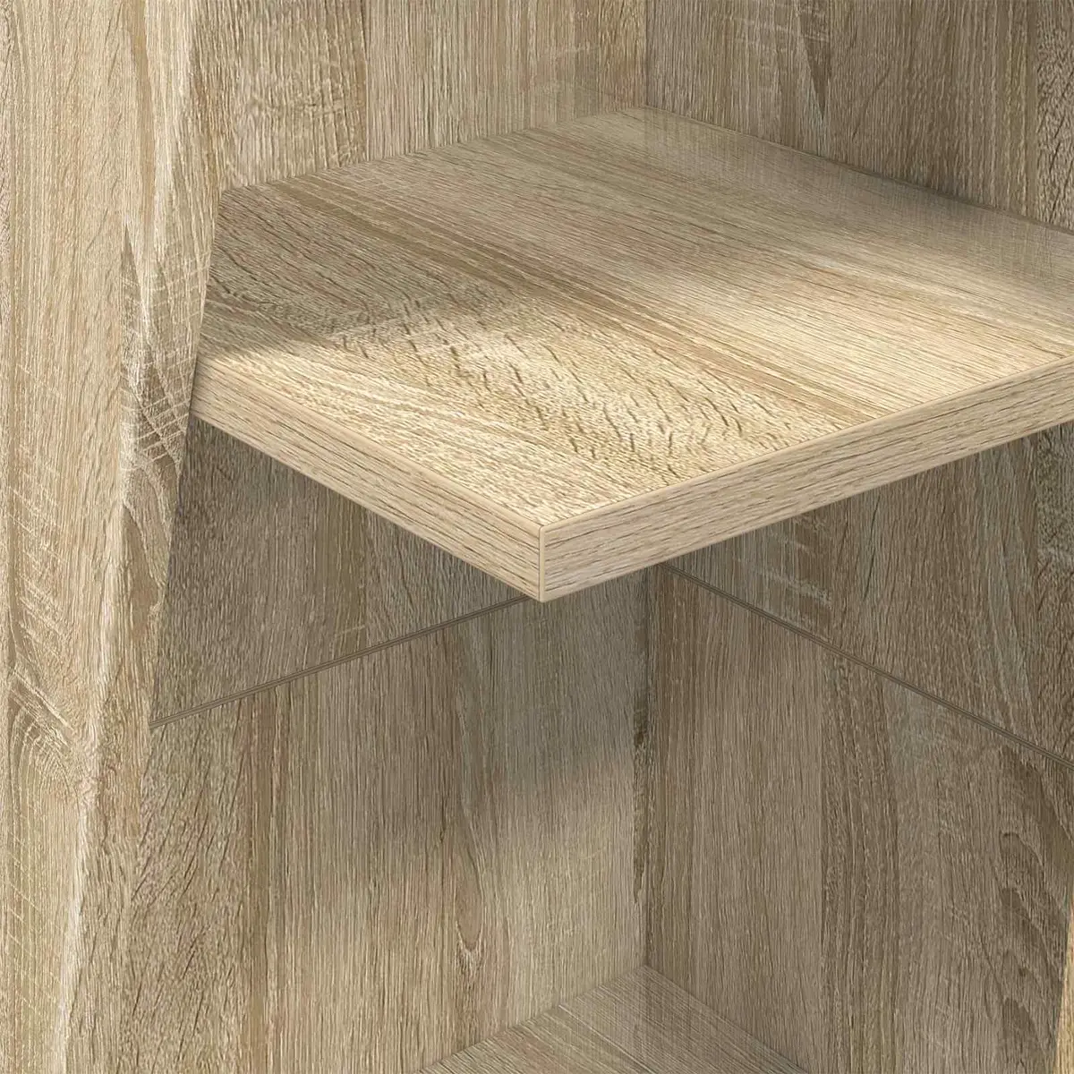 Corner Storage Cabinet Brown Engineered Wood Modern Living Room Organizer