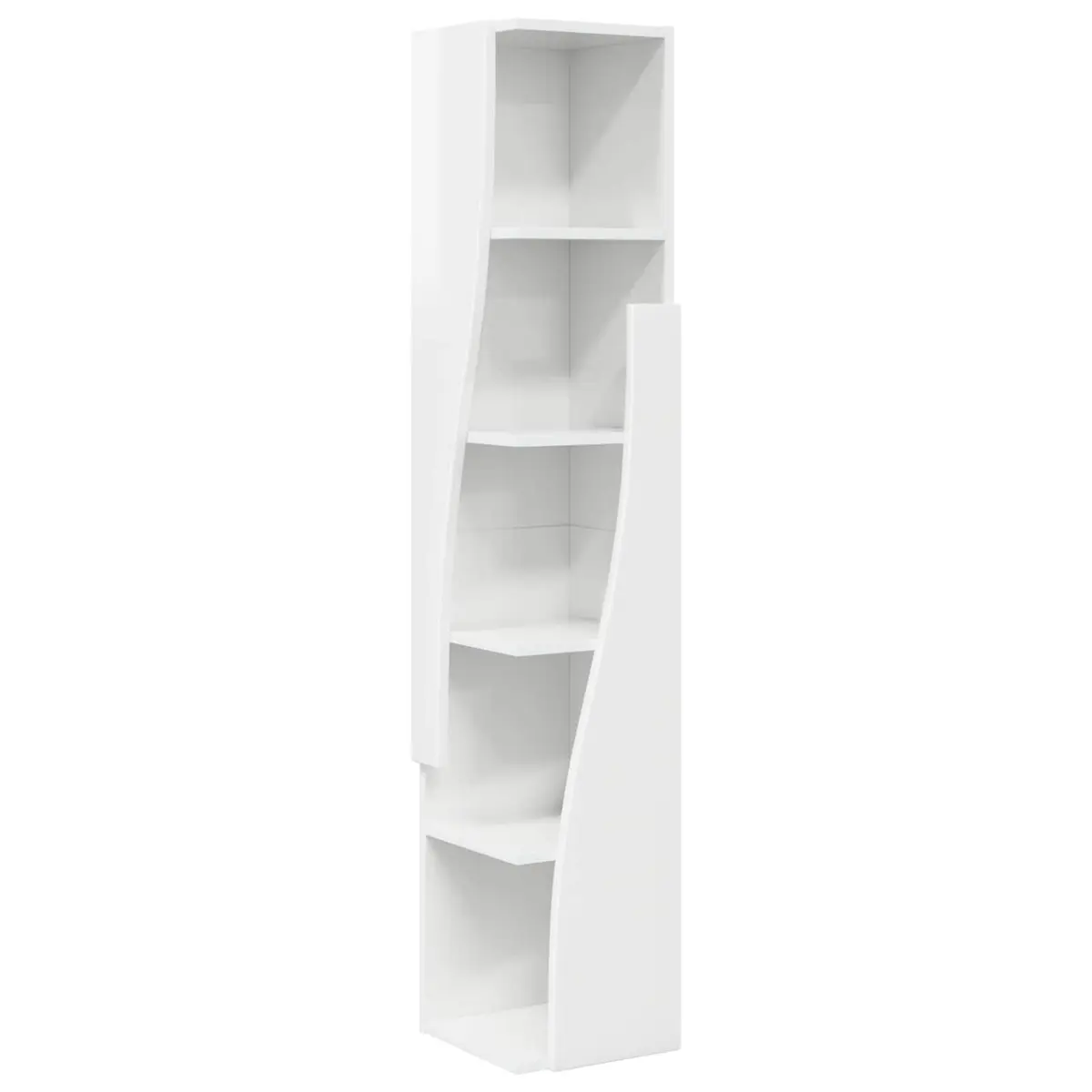 Corner Storage Cabinet High Gloss White Modern Living Room Bedroom Organizer
