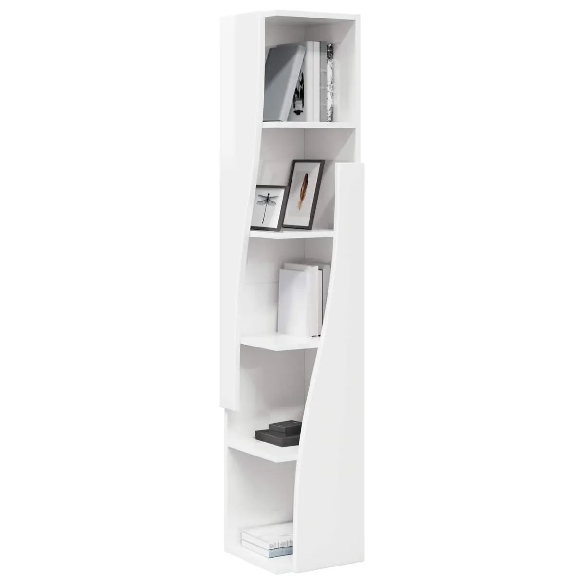 Corner Storage Cabinet High Gloss White Modern Living Room Bedroom Organizer