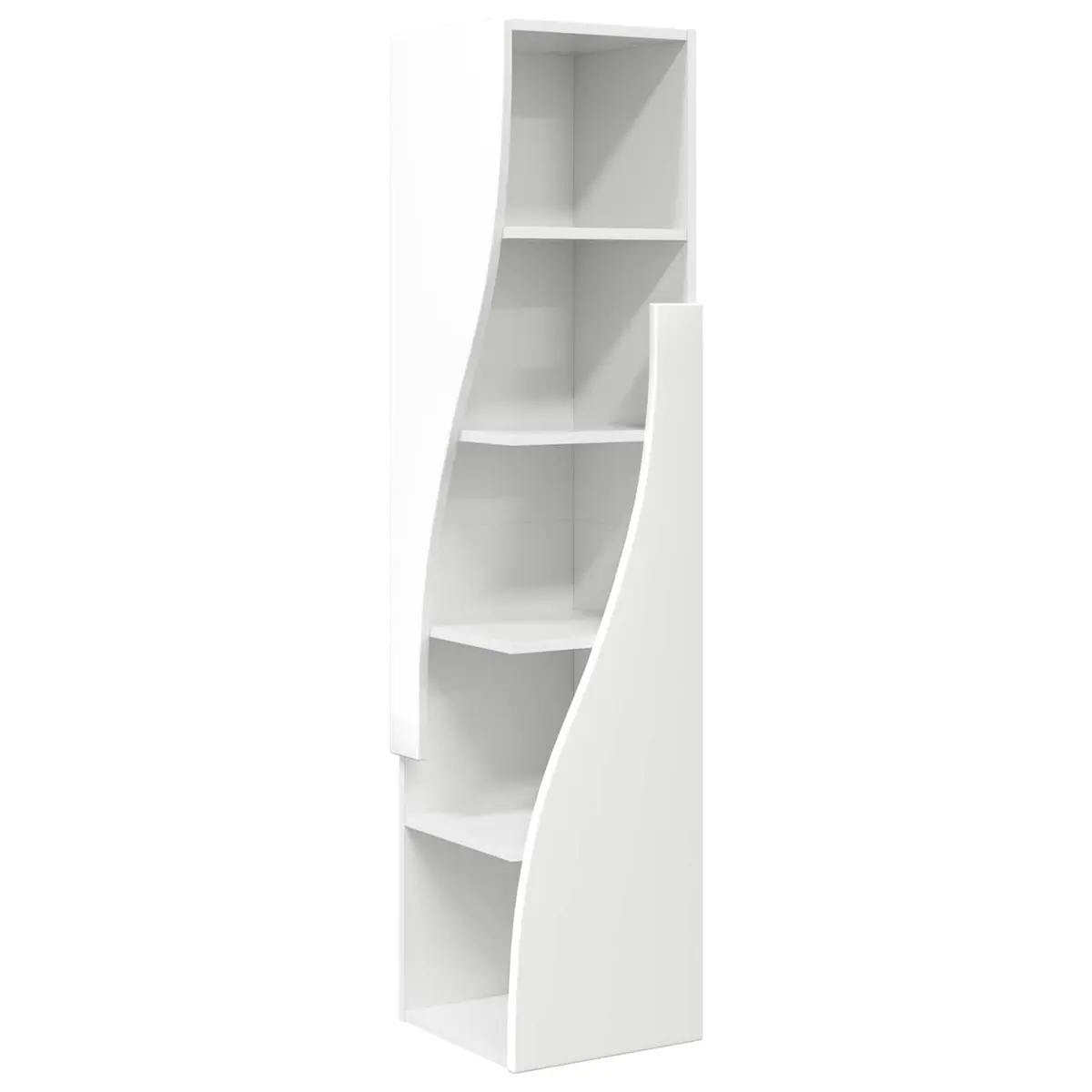 Corner Storage Cabinet 32x32x140cm Modern Living Room Shelving Unit