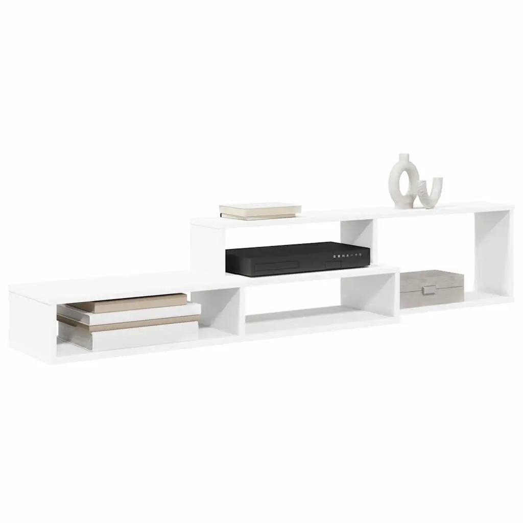 Wall Mounted TV Stand 150x25x28.5cm Engineered Wood Shelves Storage Unit