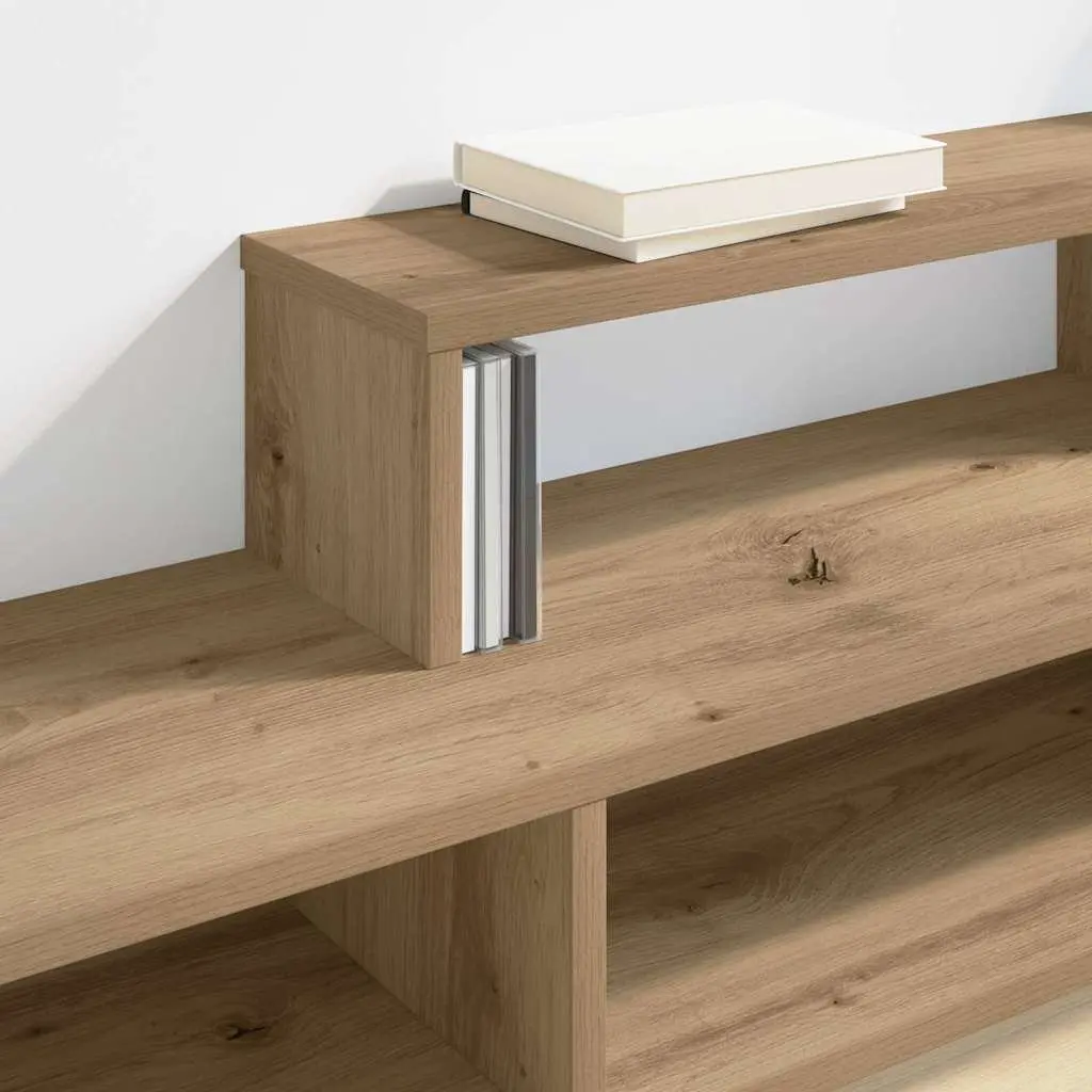 Wall TV Stand 150x25x28.5cm Brown Engineered Wood Shelves Storage Unit