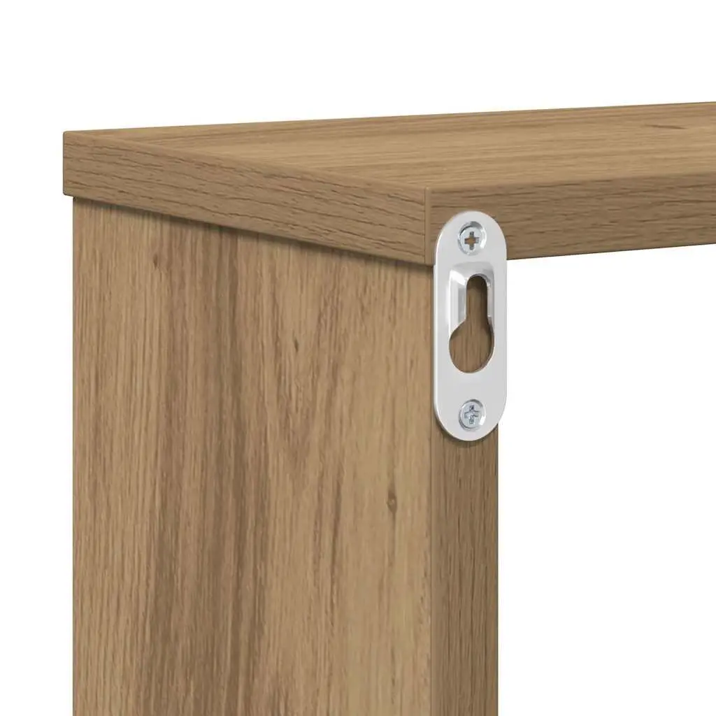 Wall Mounted TV Stand 120x25x28.5cm Brown Engineered Wood Shelves Storage Unit