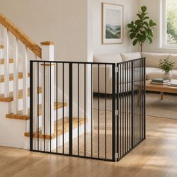 Compact 2-Panel Dog Gate for Indoor Spaces